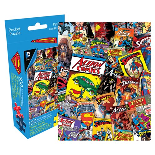 Superman Collage 100-Piece Pocket Puzzle